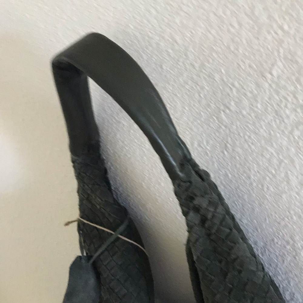 NWT Olive Green Woven Suede Leather Slouchy Hobo Shoulder Bag - Picture 5 of 10